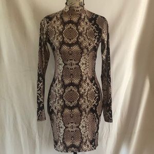 Snake print mini dress